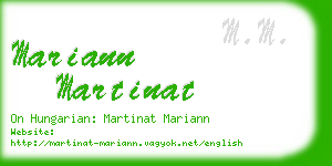 mariann martinat business card